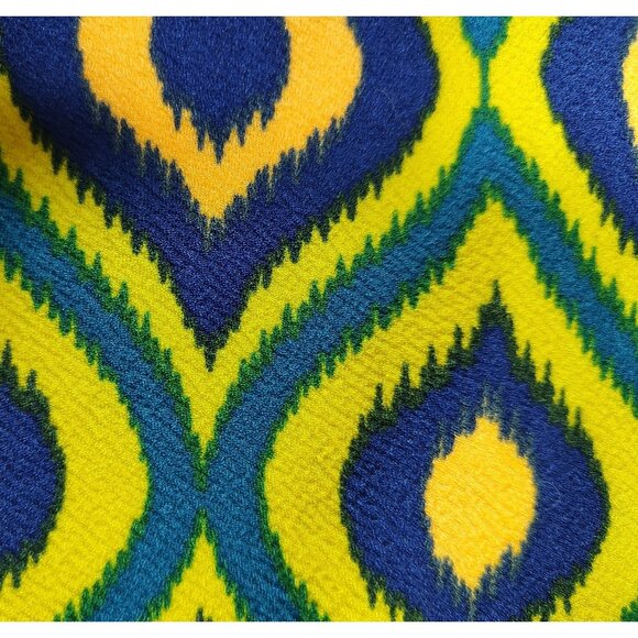 Lularoe Cassie Pencil Skirt Geometric Print Size Medium Stretch Yellow, Blue - Picture 3 of 10